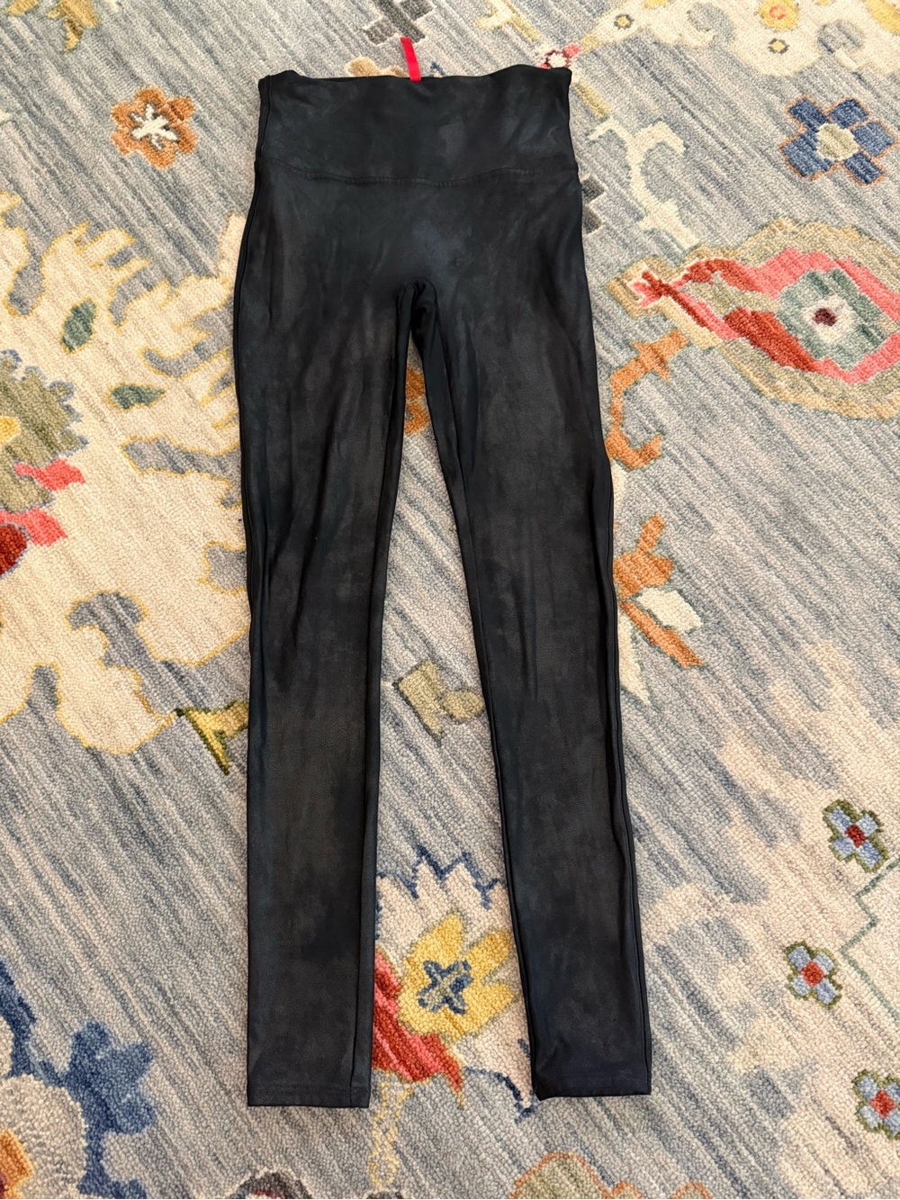 Spanx black metallic shimmer leggings high waisted size medium